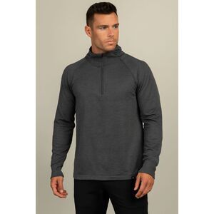 GAIAM Men’s Charcoal Quarter-Zip Performance Hoodie Athletic Pullover S